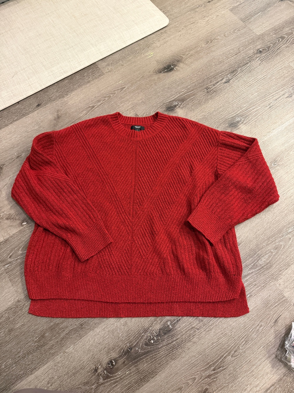 EUC Cozy Rib-Pattern Red Women's Sweater